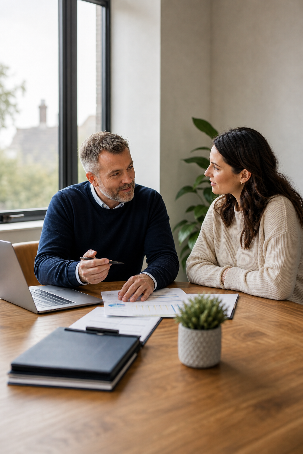 British Accountant Consultation In Modern Office Portrait