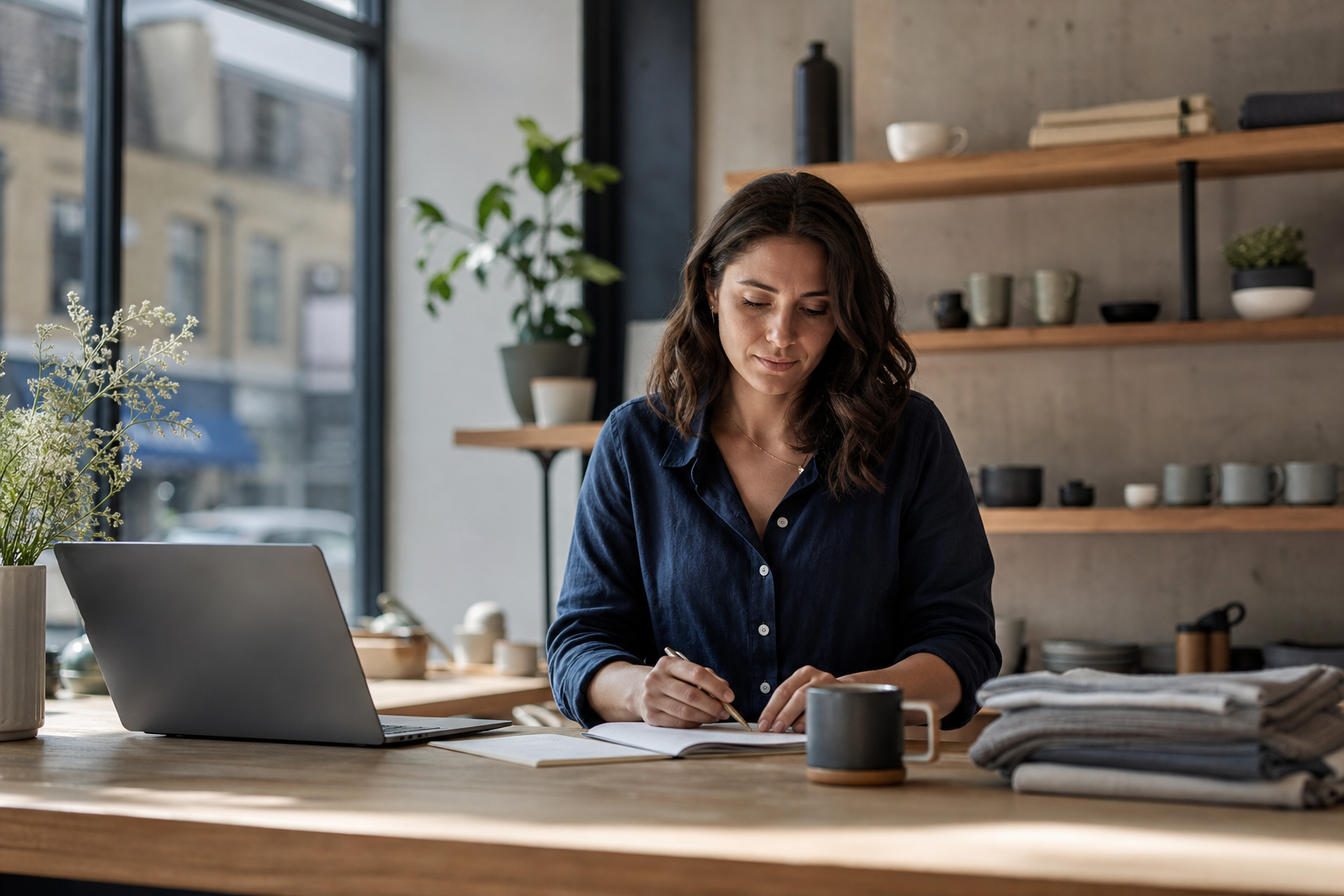 Modern UK Business Owner at Stylish Workspace Modern UK Business Owner at Stylish Workspace